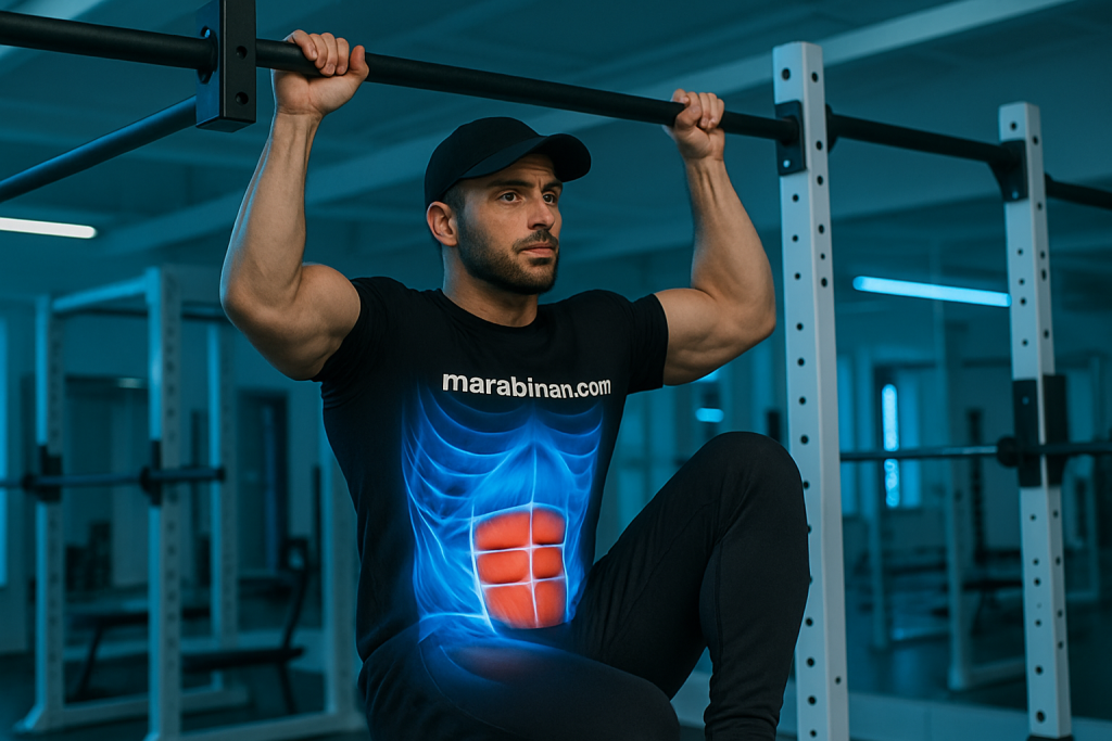 نحوه اجرای صحیح حرکت انجام حرکت شکم با بارفیکس